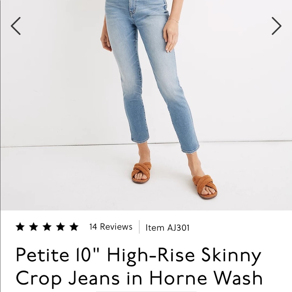 Madewell PETITE 10" HIGH-RISE SKINNY CROP JEANS 24